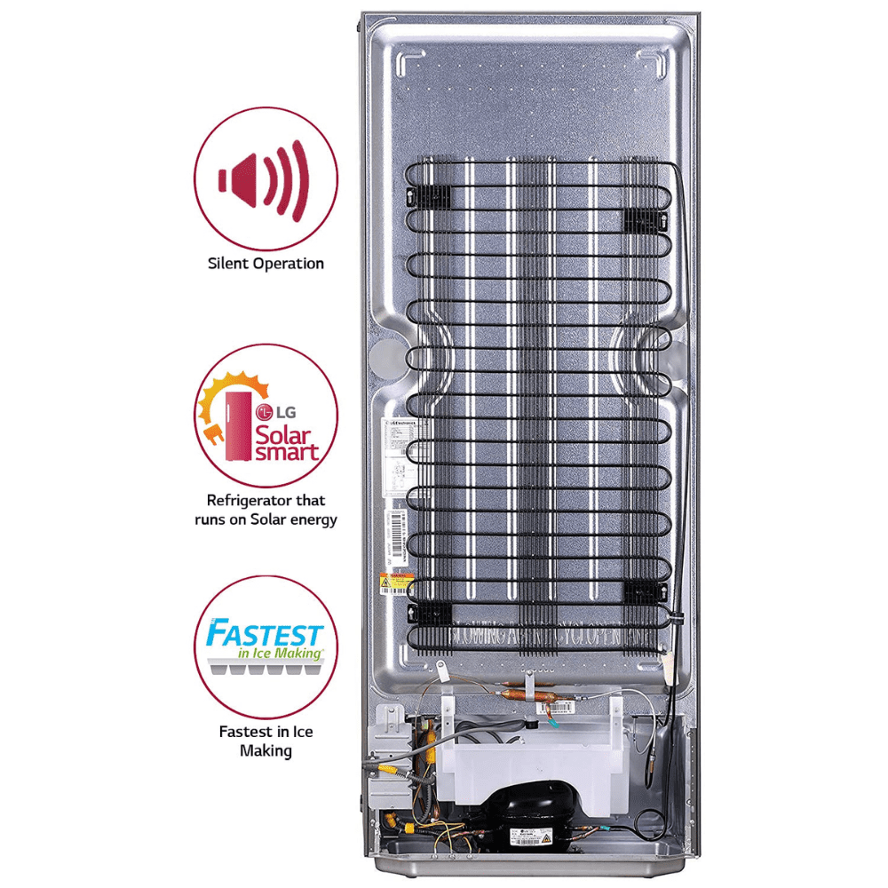 LG 261 Ltrs 3 Star Inverter Direct Cool Single Door Refrigerator (GL-B281BPZX, Shiny Steel)