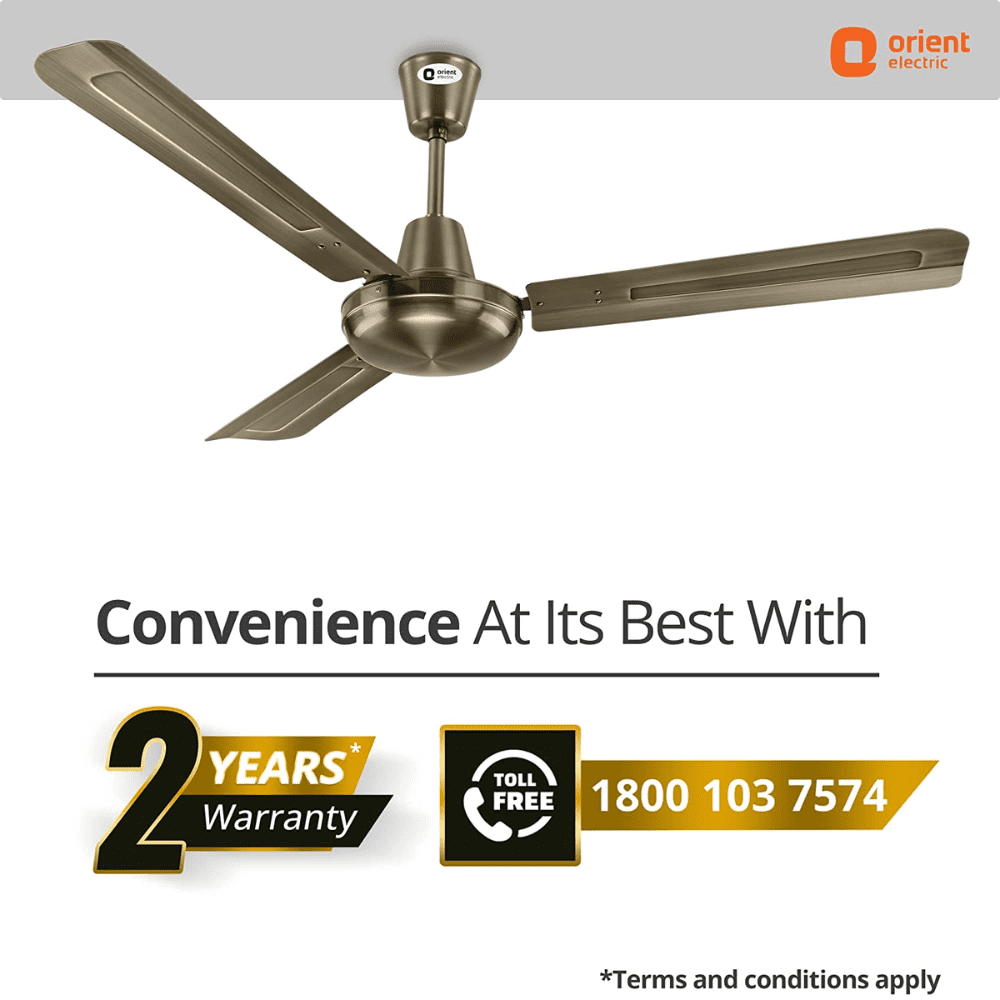 Orient Quasar, 1200mm 3 Blade Electroplated Decorative Ceiling Fan
