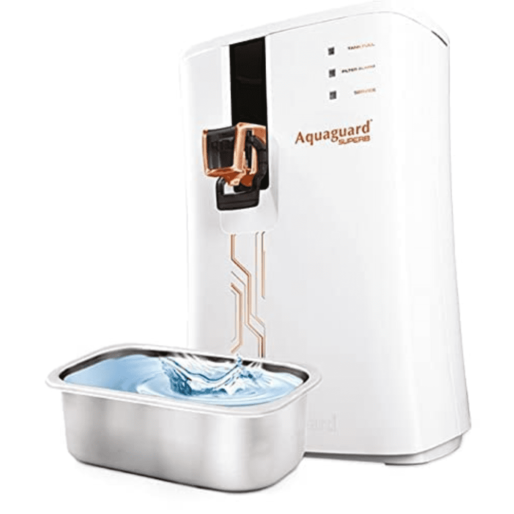 Aquaguard 6 Ltrs Superb RO+UV+MTDS+SS Wall Mountable Water Purifier, White
