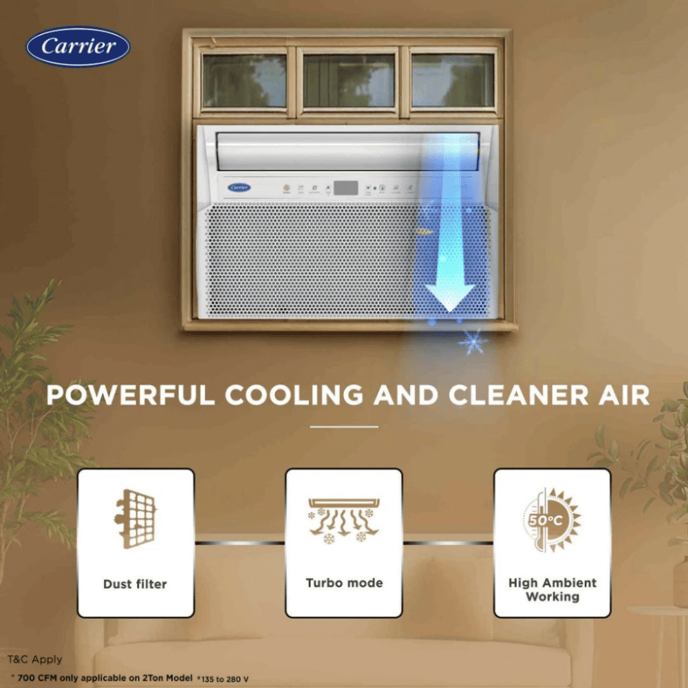 Carrier 1.5 Ton 5 Star Inverter Window Air Conditioner (19K ESTRELLA PLATINUM-X Fxi)