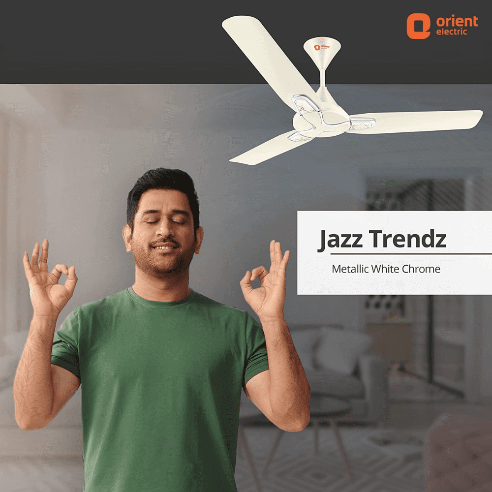 Orient JAZZ Trendz, 1200mm 3 Blade Decorative Metallic Ceiling Fan