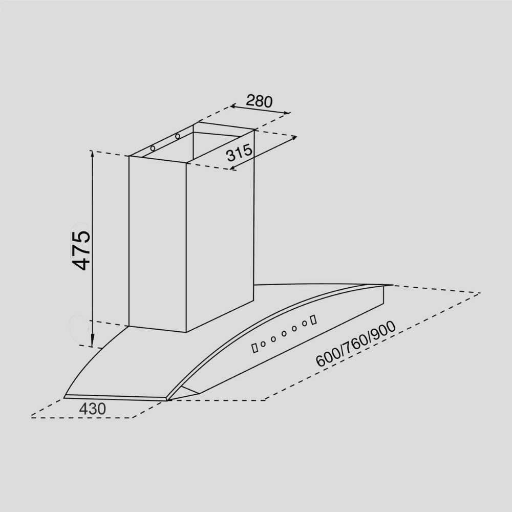 Glen 6059 DI BL, 60 cm 1500 m3/hr Auto Clean Wall Mounted Chimney, Filterless Technology (Black)