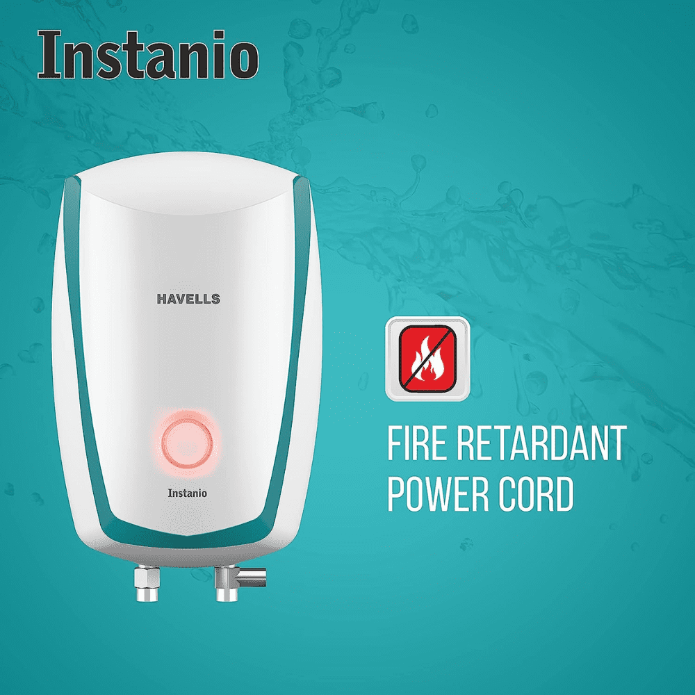 Havells 3 Ltrs Instant Water Heater Geyser (Instanio 3KW FP WHT/BLUE)