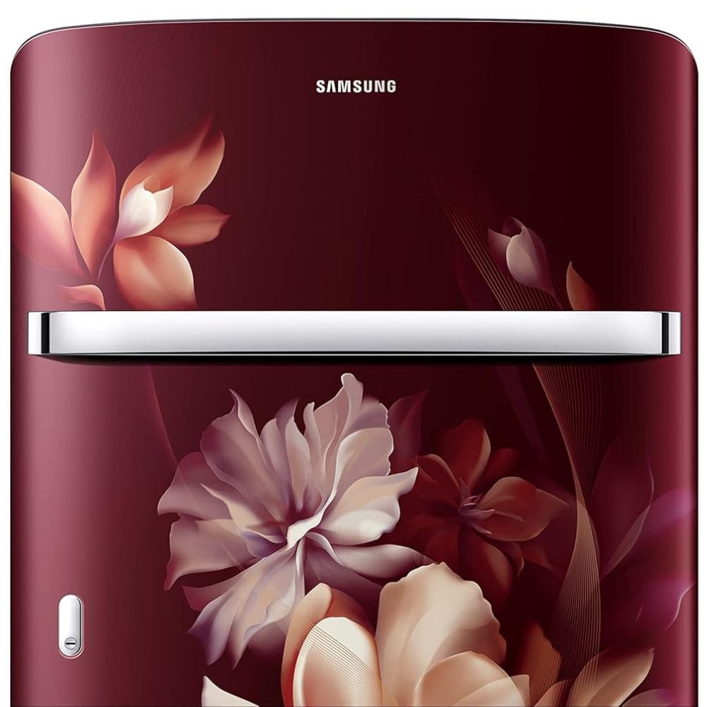 Samsung RR21C2H25RZ, 189 Ltrs Direct Cool Single Door Refrigerator, Midnight Blossom Red