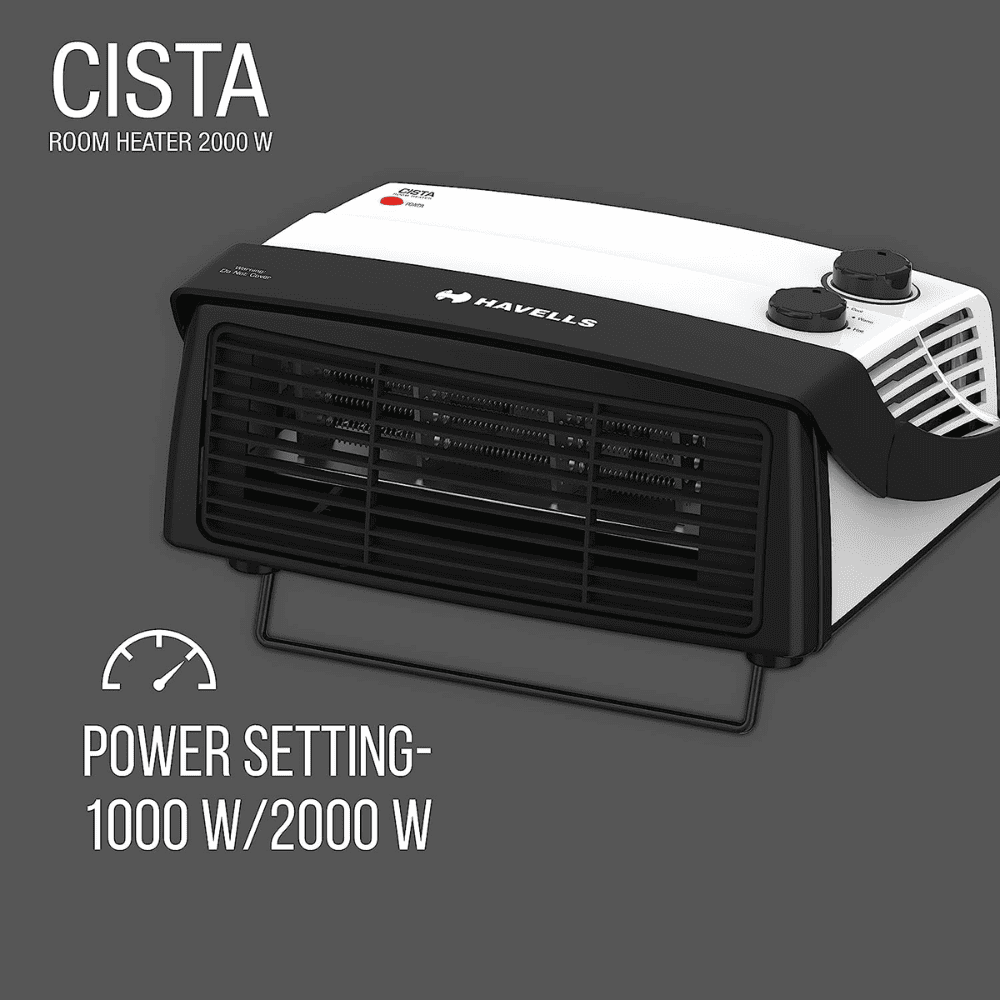 Havells 2000 Watts Cista Heat Convection Room Heater, White