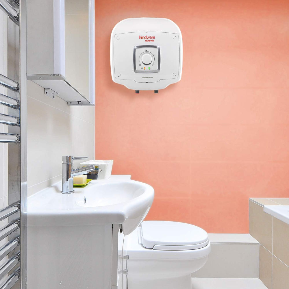 Hindware 25 Ltrs Vertical Storage, Wall Mounting Water Heater Geyser (Atlantic ONDEO EVO25, White)