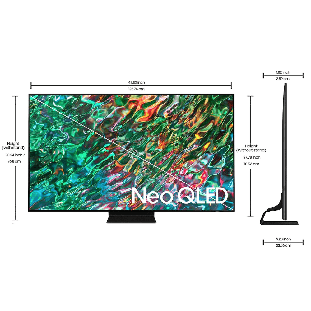 Samsung 55QN90B, 55 Inches, 4K Ultra HD Smart  NEO QLED Tv, Bright Silver