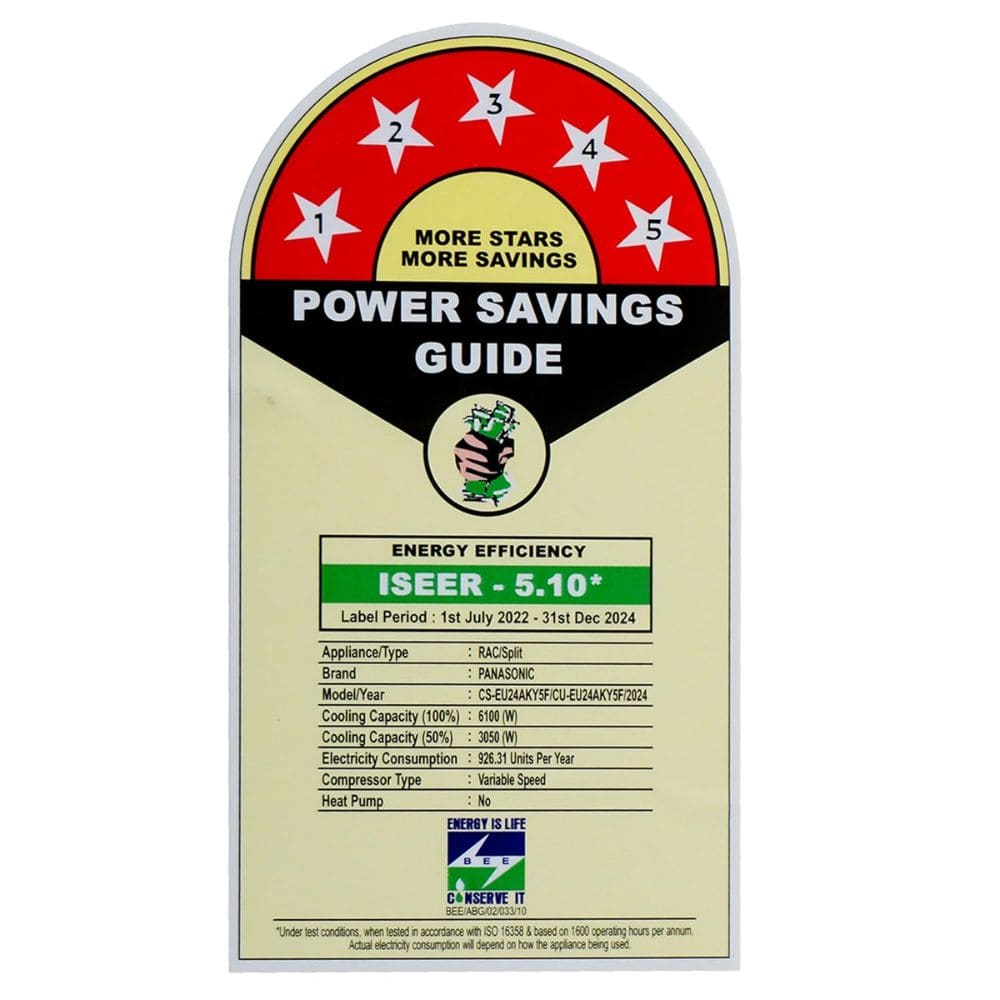 Panasonic 2.0 ton 5 Star Inverter Split Air Conditioner (CS/CU-EU24BKY5FM)