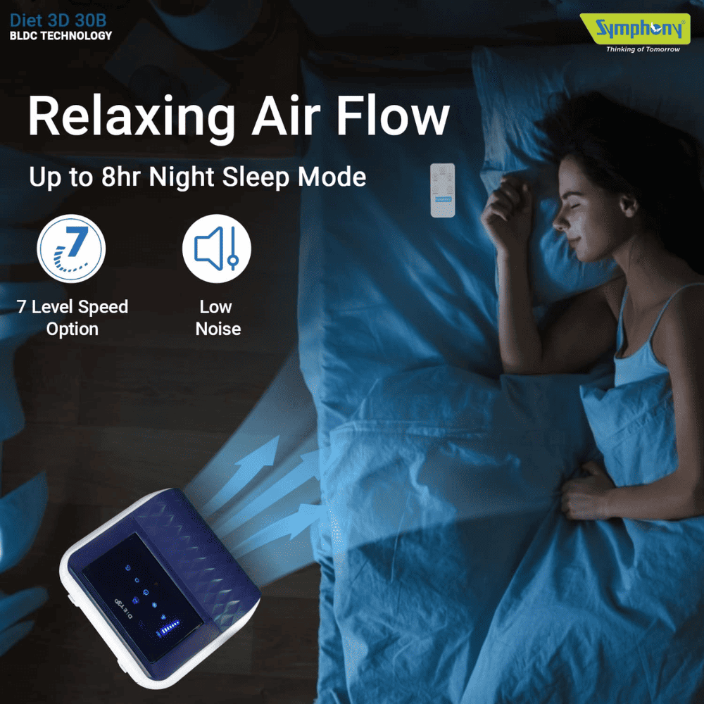 Symphony 30 Ltrs Portable Tower Air Cooler (DiET3D30B)