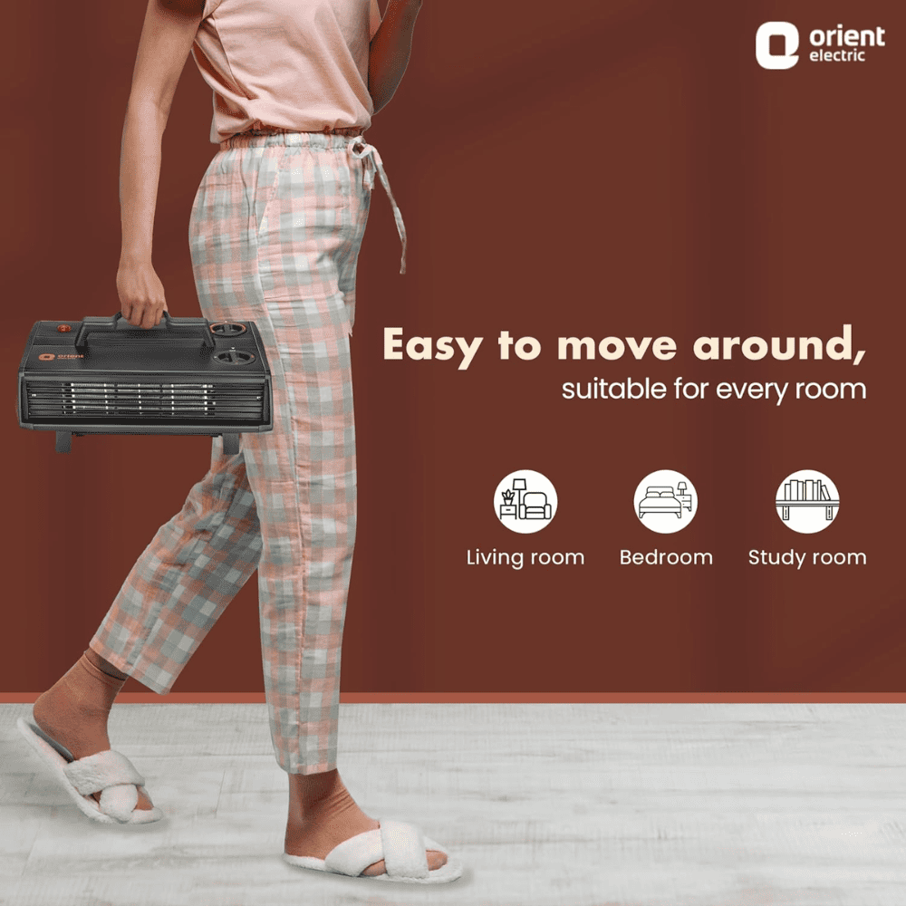 Orient 2000 Watts Electric Heat Convector Compact Room Heater (HC2004D, Black)