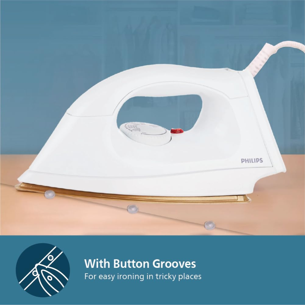 Philips HI114/28, 1000 Watt, Dry Iron (White)