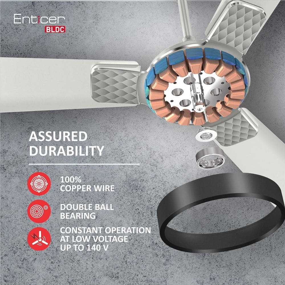 Havells Enticer, 1200mm 3 Blade with BLDC Motor Air Ceiling Fan