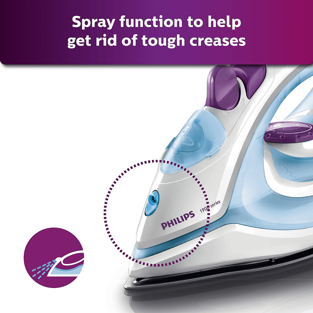 Philips GC1905/21, 1440 Watt Steam Iron (White & Blue)