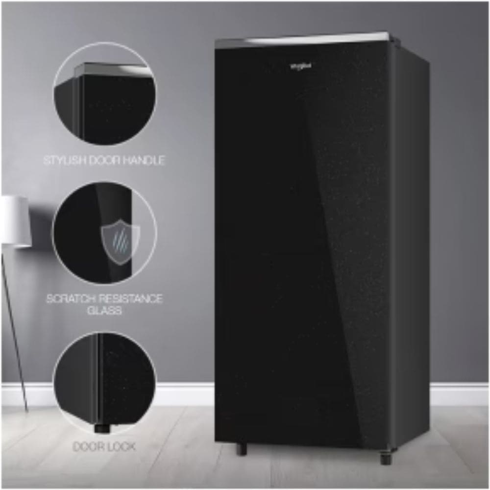 Whirlpool 192 Ltrs 3 Star, Inverter Direct Cool, Single Door Refrigerator (215 IMPRO GD PRM 3S CRYSTAL BLACK)
