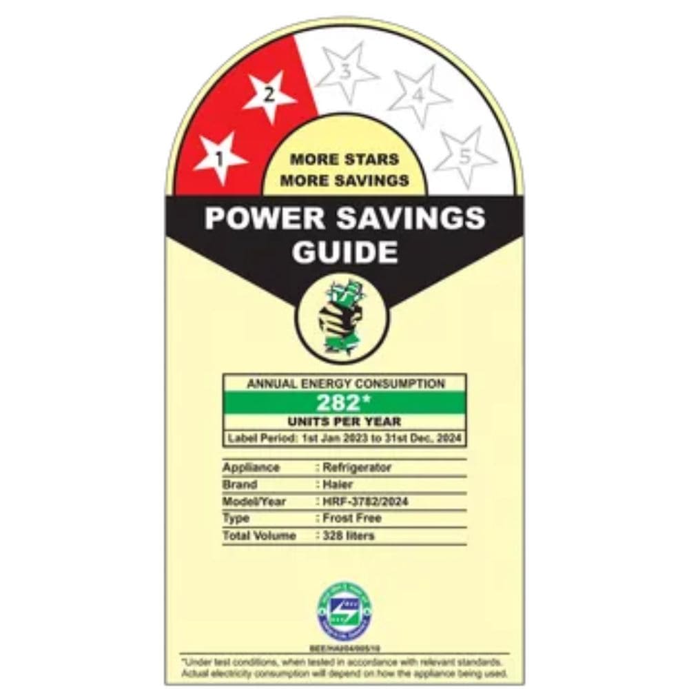 Haier 328 Ltrs 2 Star, Inverter Frost Free, Double Door Refrigerator (HRF-3782BNS-P)