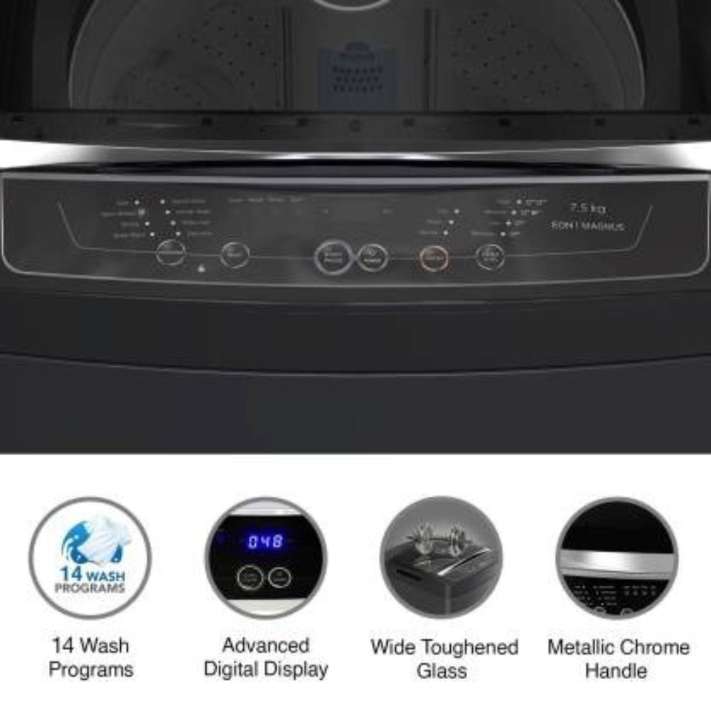Godrej 7.5 Kg 5 Star Fully-Automatic Top Load Washing Machine (WTEON MGNS75 5.0 FDTG MTBK, Black)