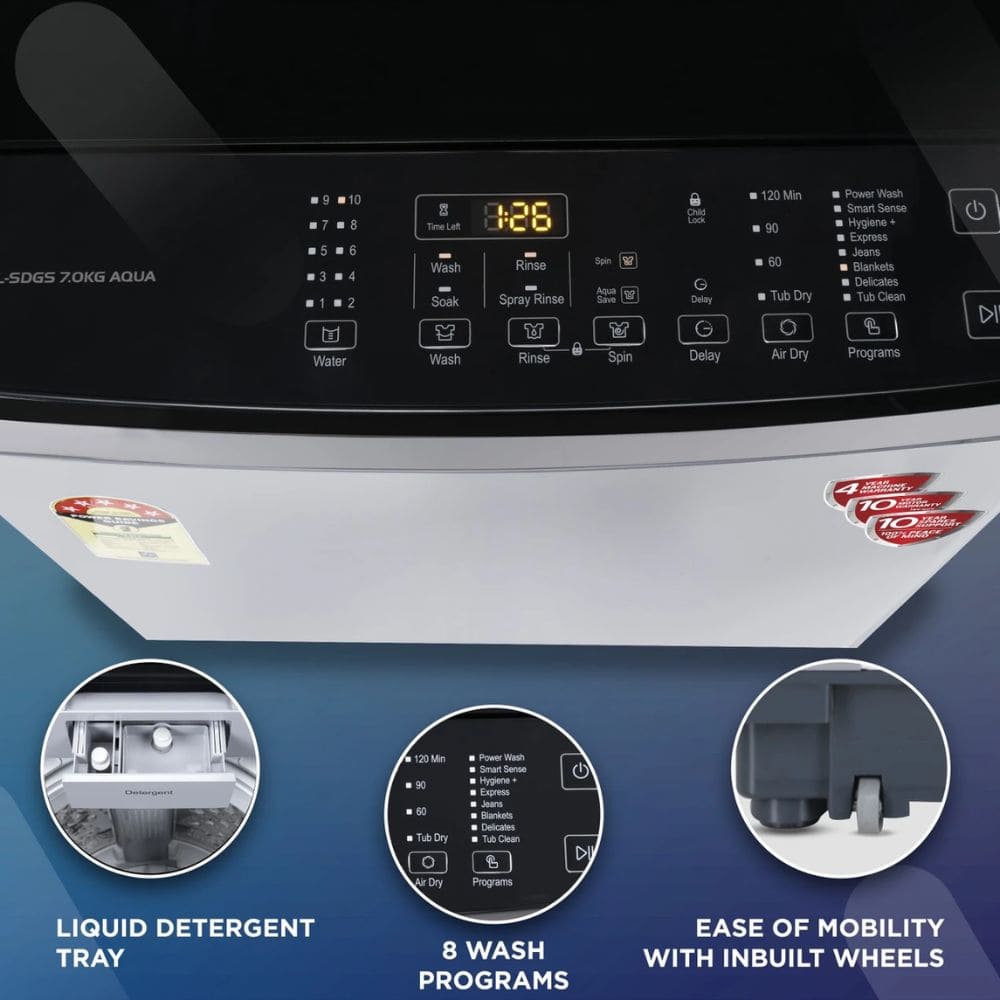 IFB 7 Kg 5 star Fully-Automatic Top Load Washing Machine Appliance (TL-SDS 7.0KG AQUA)