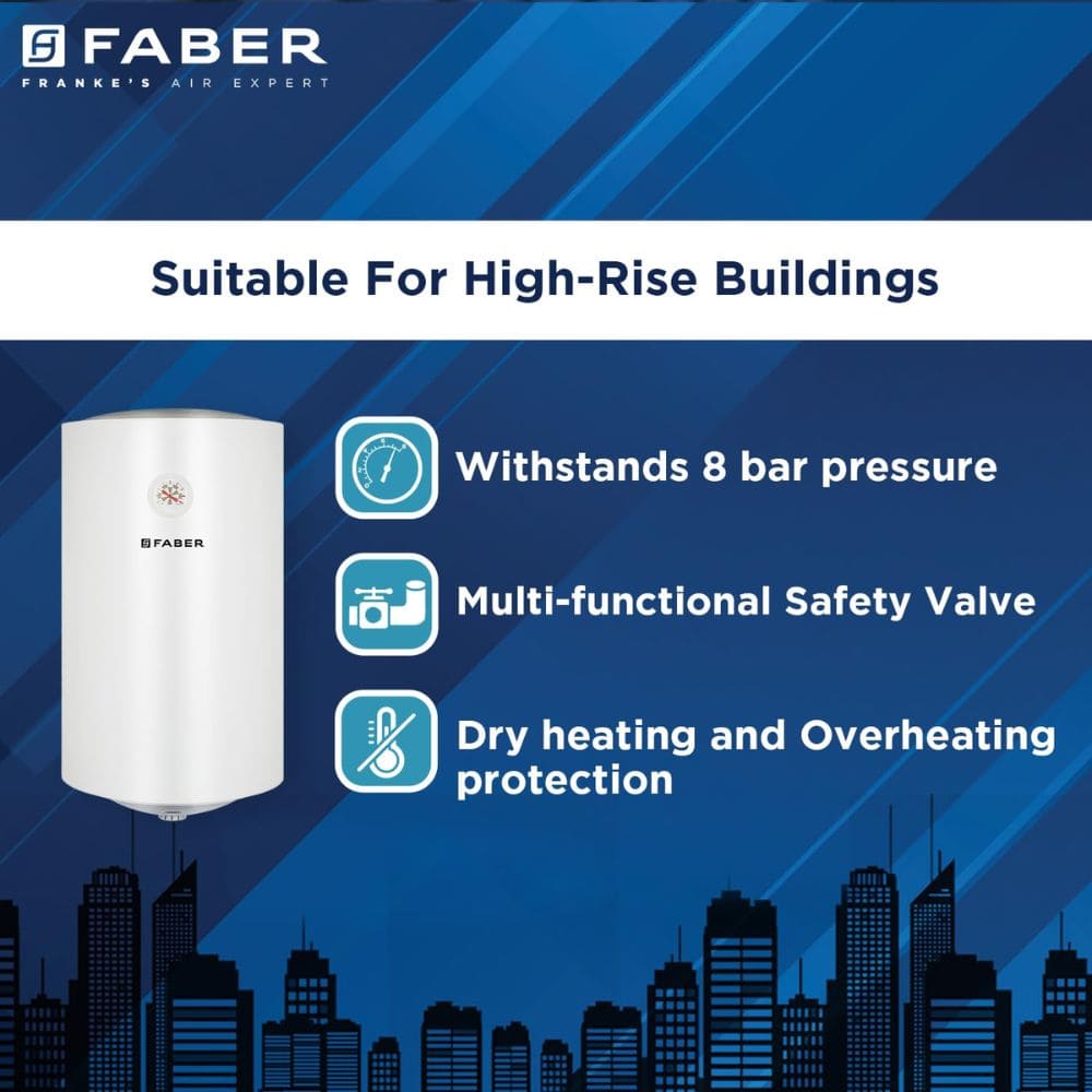Faber 50 Ltrs Vertical Storage Water Heater Geyser (FWG Jazz Elite)