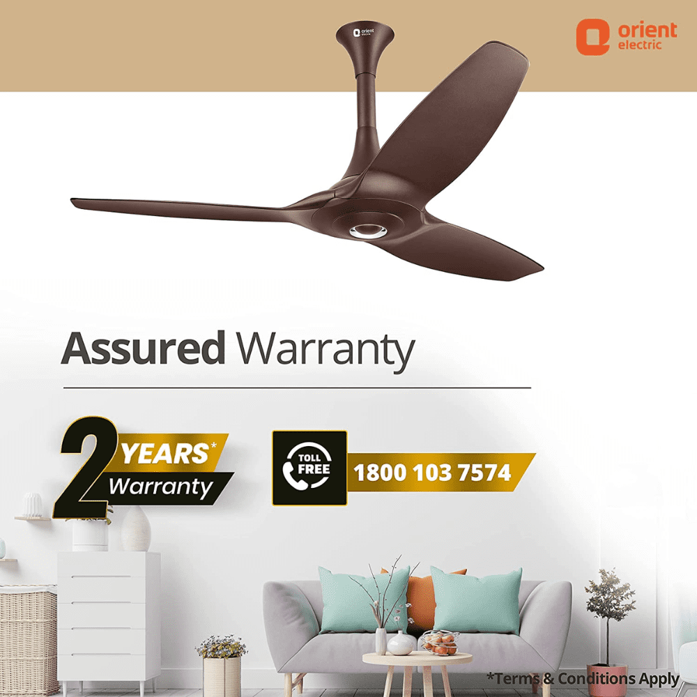 Orient Electric Aeroquite, 1200 mm 3 Blade BLDC Motor with Remote Ceiling Fan