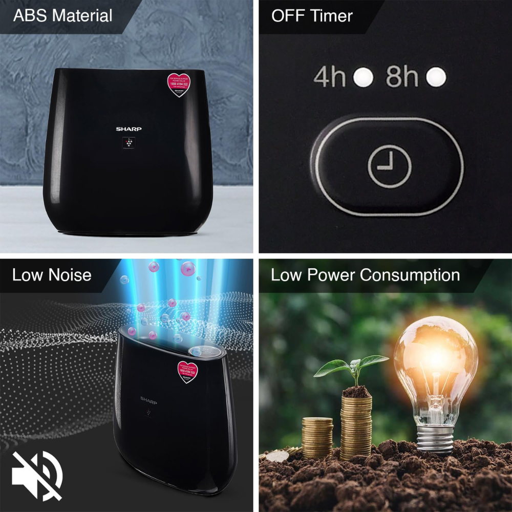 Sharp FP-J30M-BK, 4 Stage Filtration Air Purifier (Patented PCI Technology, HEPA filter)