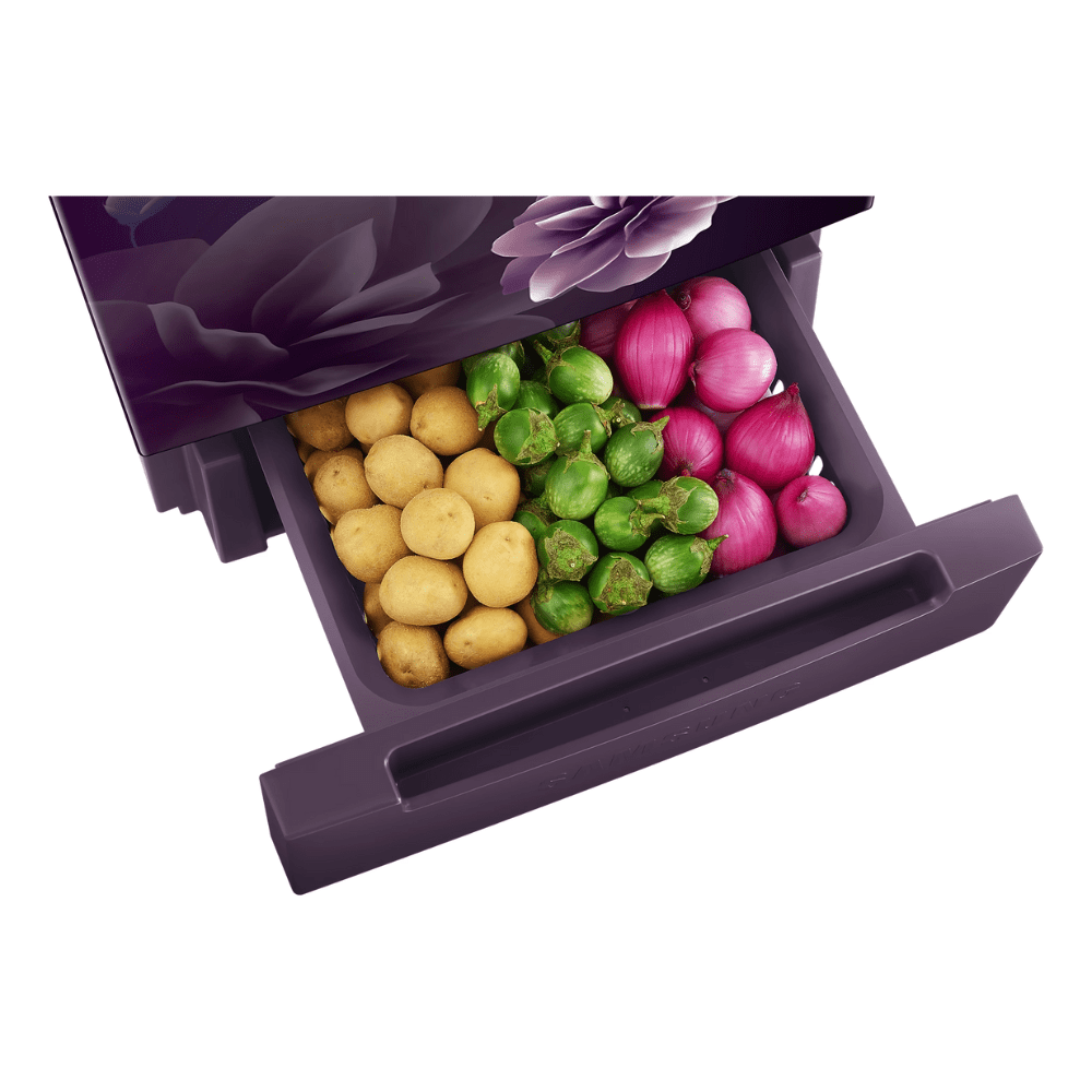 Samsung RT28C3122CR, 236 Ltrs 1 Star Digital Inverter Frost Free Double Door Refrigerator, Camellia Purple