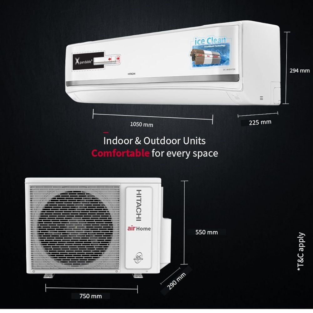 Hitachi 1.5 Ton 5 Star Inverter Split Air Conditioner (Y518PCAISL1)