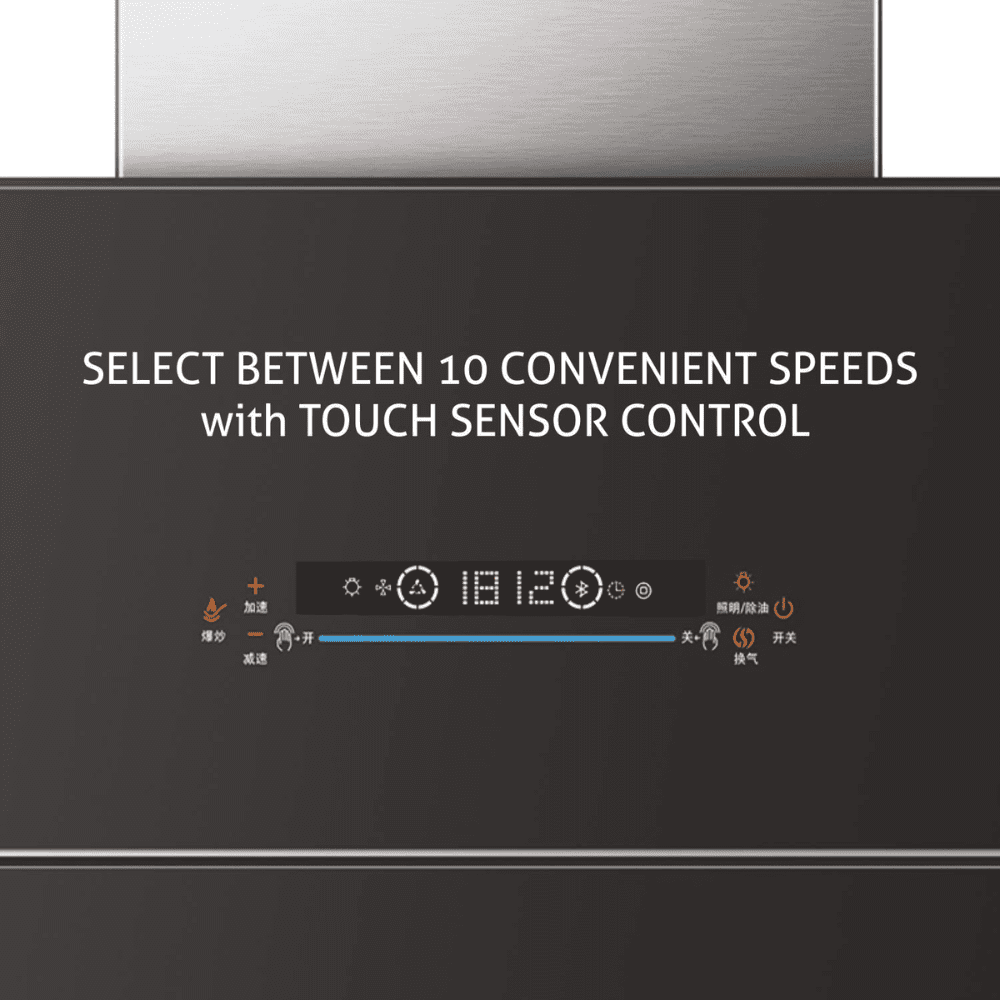 Glen 6074, 60 cm 1400 m3/hr Auto Clean Vertical Glass Kitchen Chimney, Filterless (Black)