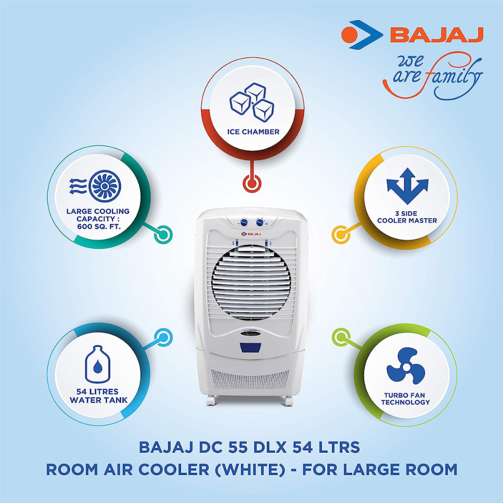 Bajaj 55 Ltrs Portable Desert Home Air Cooler (DC55 DLX New)