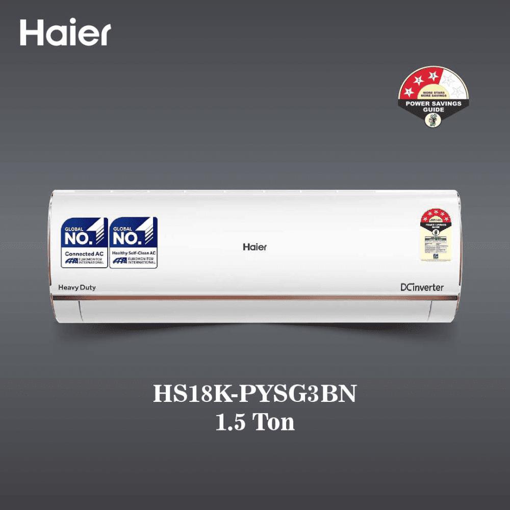 Haier 1.5 Ton 3 Star Inverter Split Air Conditioner (HS18K-PYSG3BN-INV)