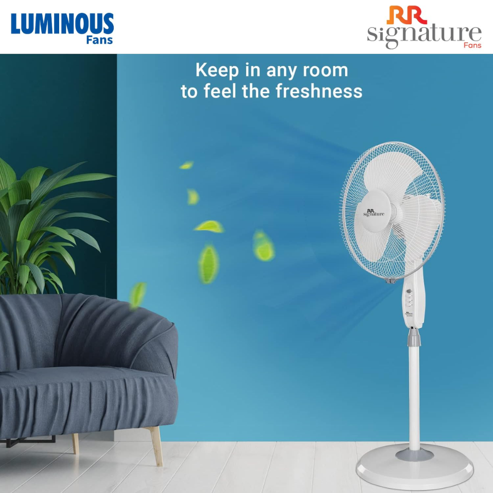 Luminous 400mm 3 Blads Electric Metal Pedestal Fan (Mojo Plus,)