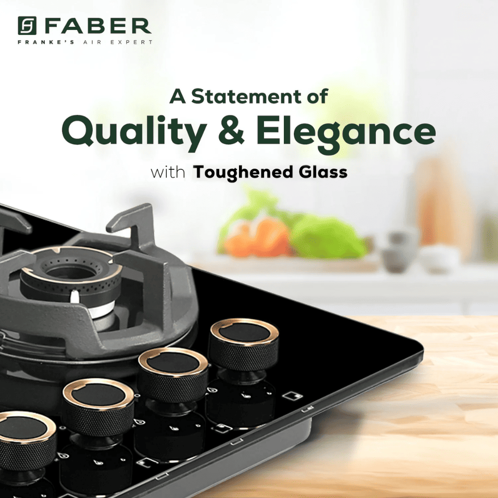 Faber Hob EXPERIA HT704 ALU AI, 4 burner 70 cm Auto Ignition Glass Stainless Steel Design Brass Burners 2 Medium + 1 Small + 1 High (Black)
