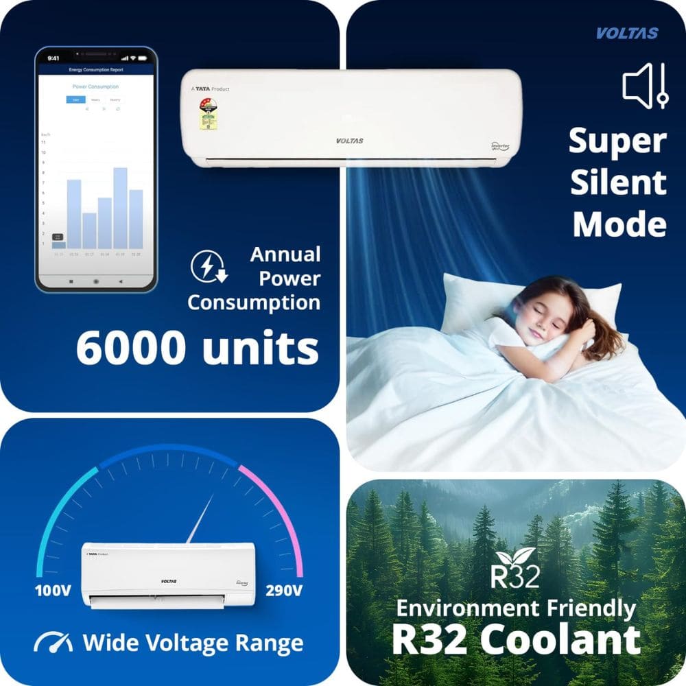 Voltas 2.0 Ton 3 star Hot & Cold Inverter Split Air Conditioner (SAC 243INVH Vectra)