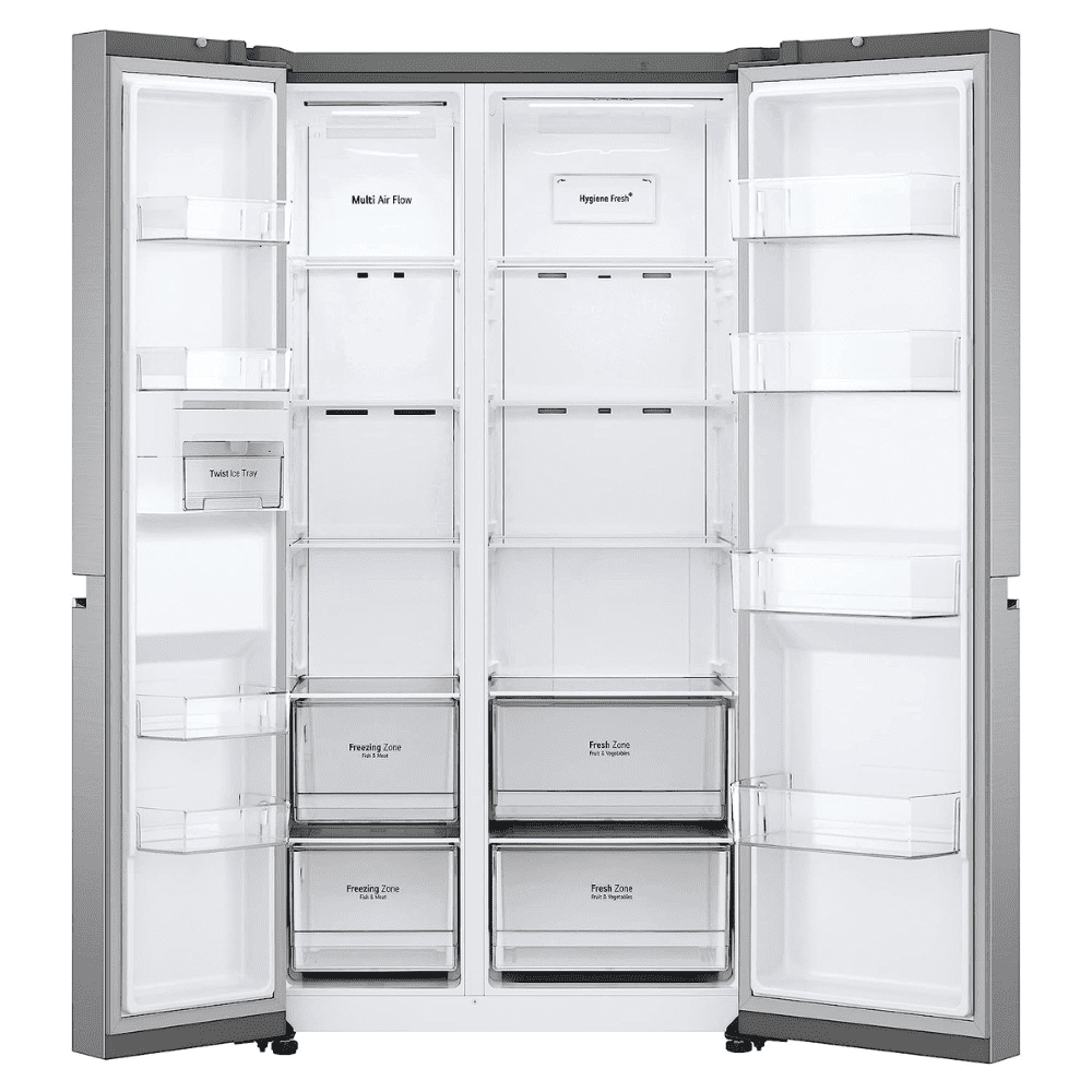 LG 694 Ltrs 5 Star Smart Frost Free Side by Side Refrigerator (GC-B257SLUV, Platinum Silver)