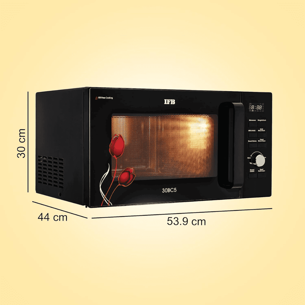 IFB 30 Ltrs Convection Microwave Oven with Oil Free Cooking with Starter Kit (30BC5,Black)