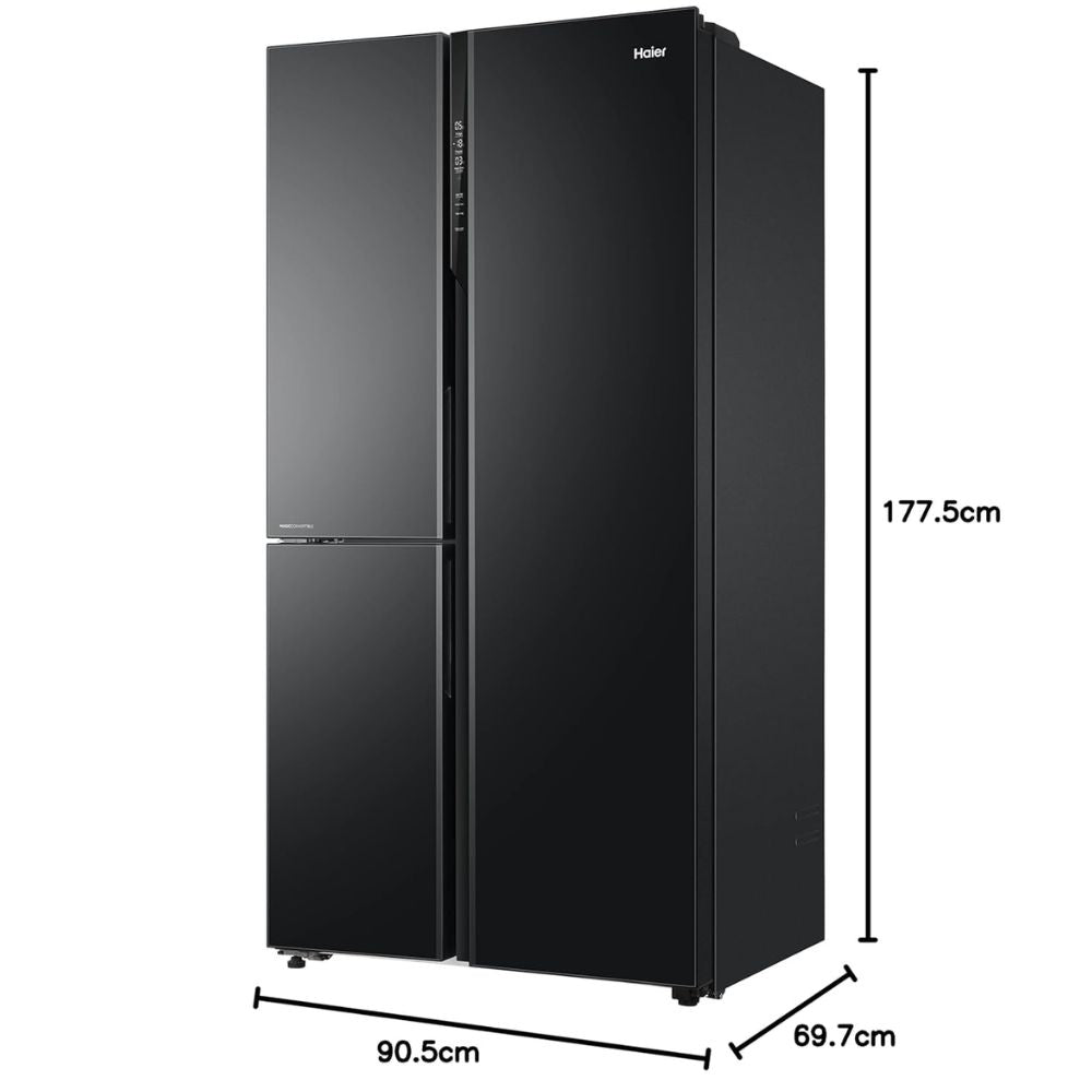 Haier HRT-683KG, 596 Ltrs 3 Star Inverter Frost Free Triple Door Side by Side Refrigerator, Inox Marine