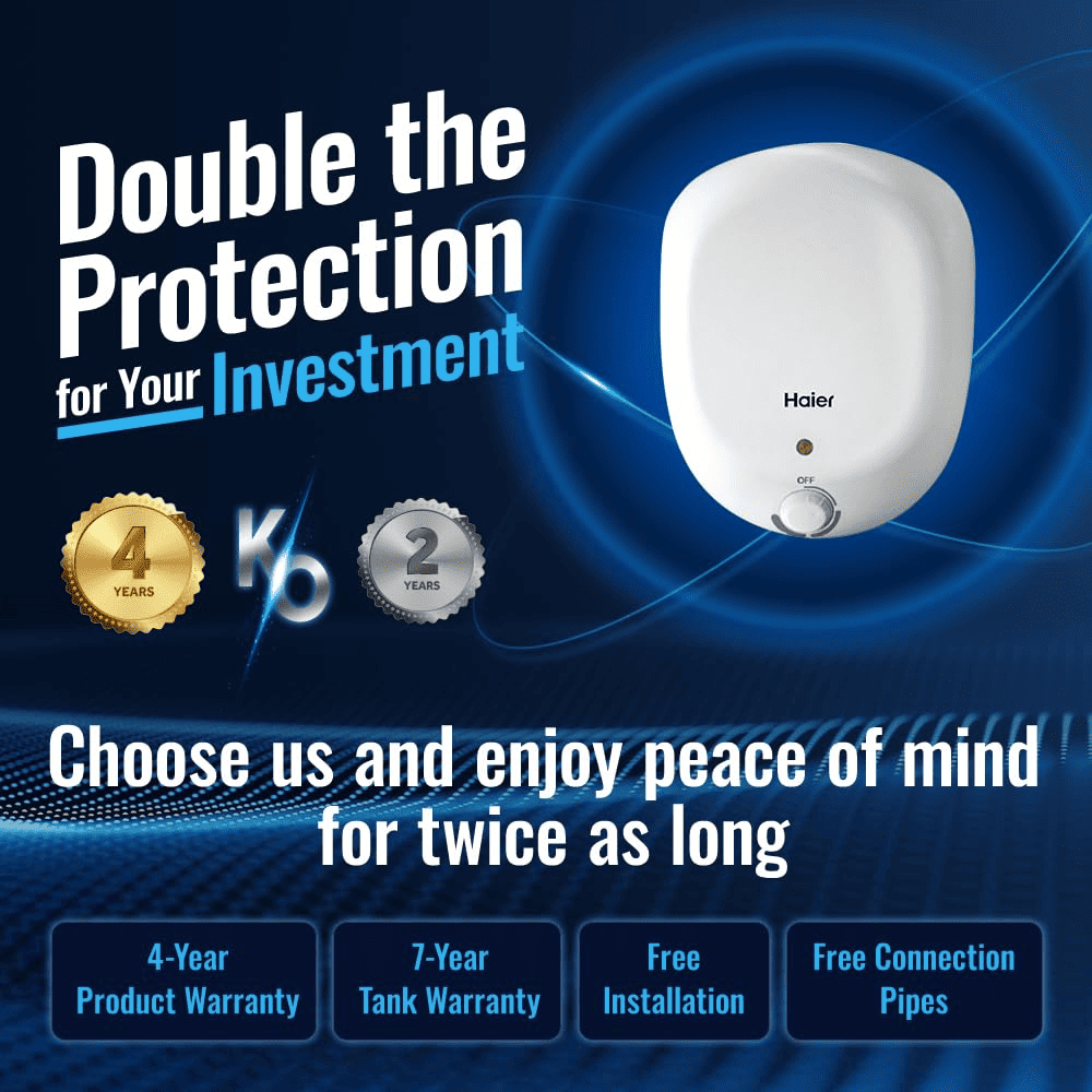 Haier 6 Ltrs Instant Water Heater Wall Mounting Geyser (ES6V-Q1 White)