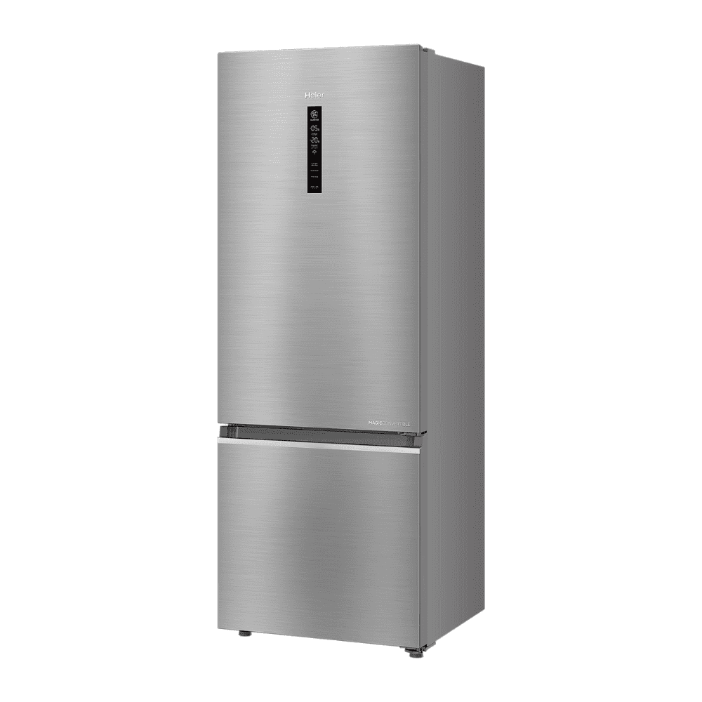 Haier 325 Ltrs 3 Star Inverter Frost Free Double Door Refrigerator (HRB-3753BBS-P, Brushline Silver)