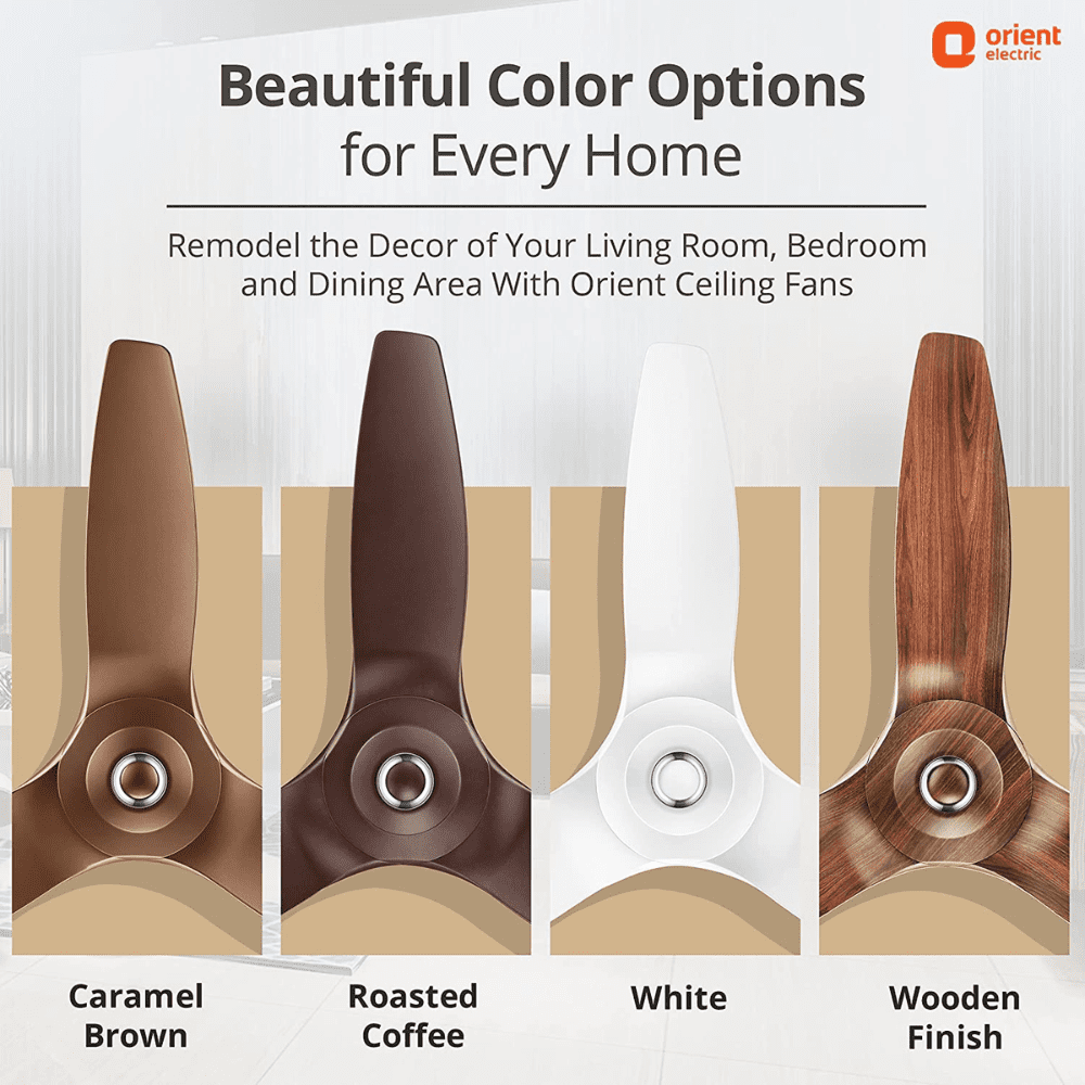 Orient Electric Aeroquite, 1200 mm 3 Blade BLDC Motor with Remote Ceiling Fan