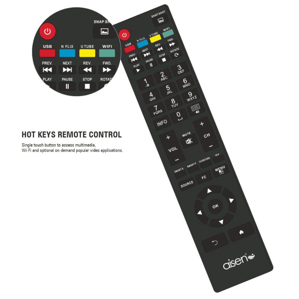 Aisen A43FDS964, 43 Inches 4K Ultra HD Ready Smart LED TV, Black