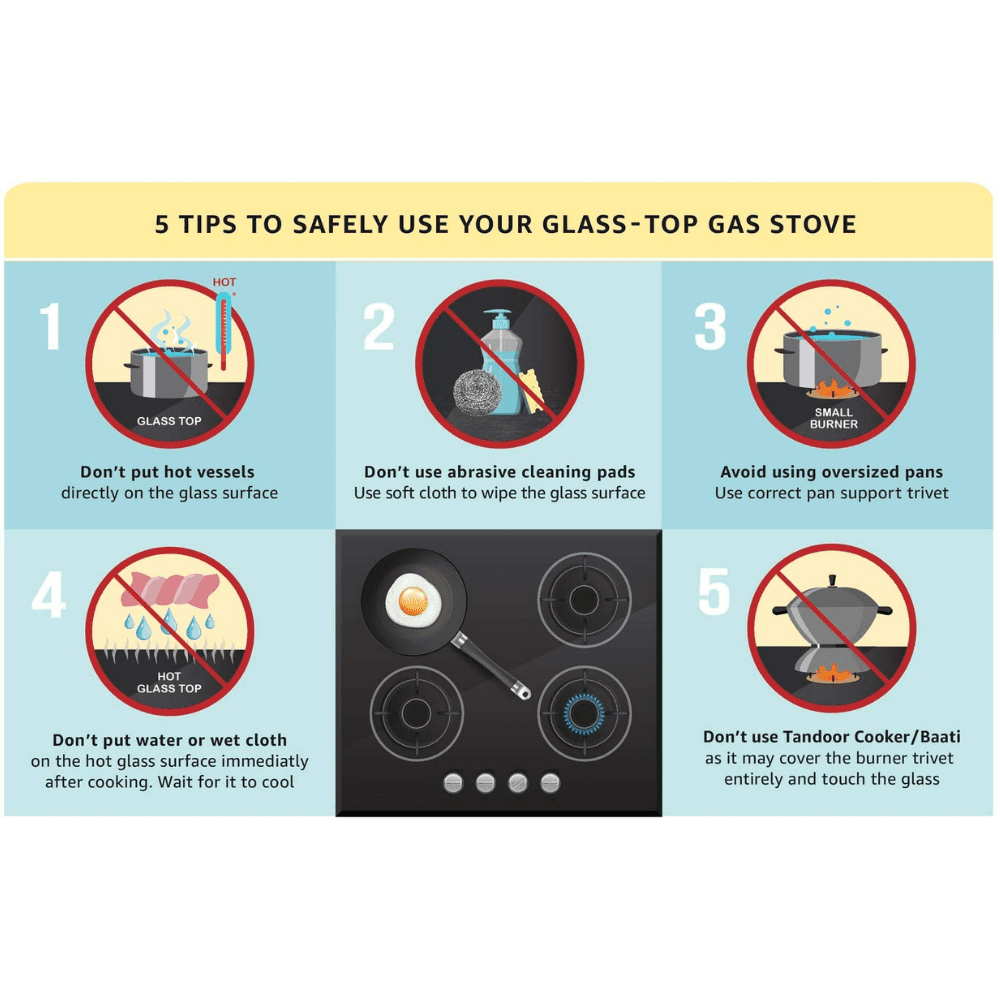 Faber Cooktop, Jumbo 3BB BK, 3 Burner 77 cm Manual Ignition Glass Top Brass Burners 3 Medium Gas Stove (Black)