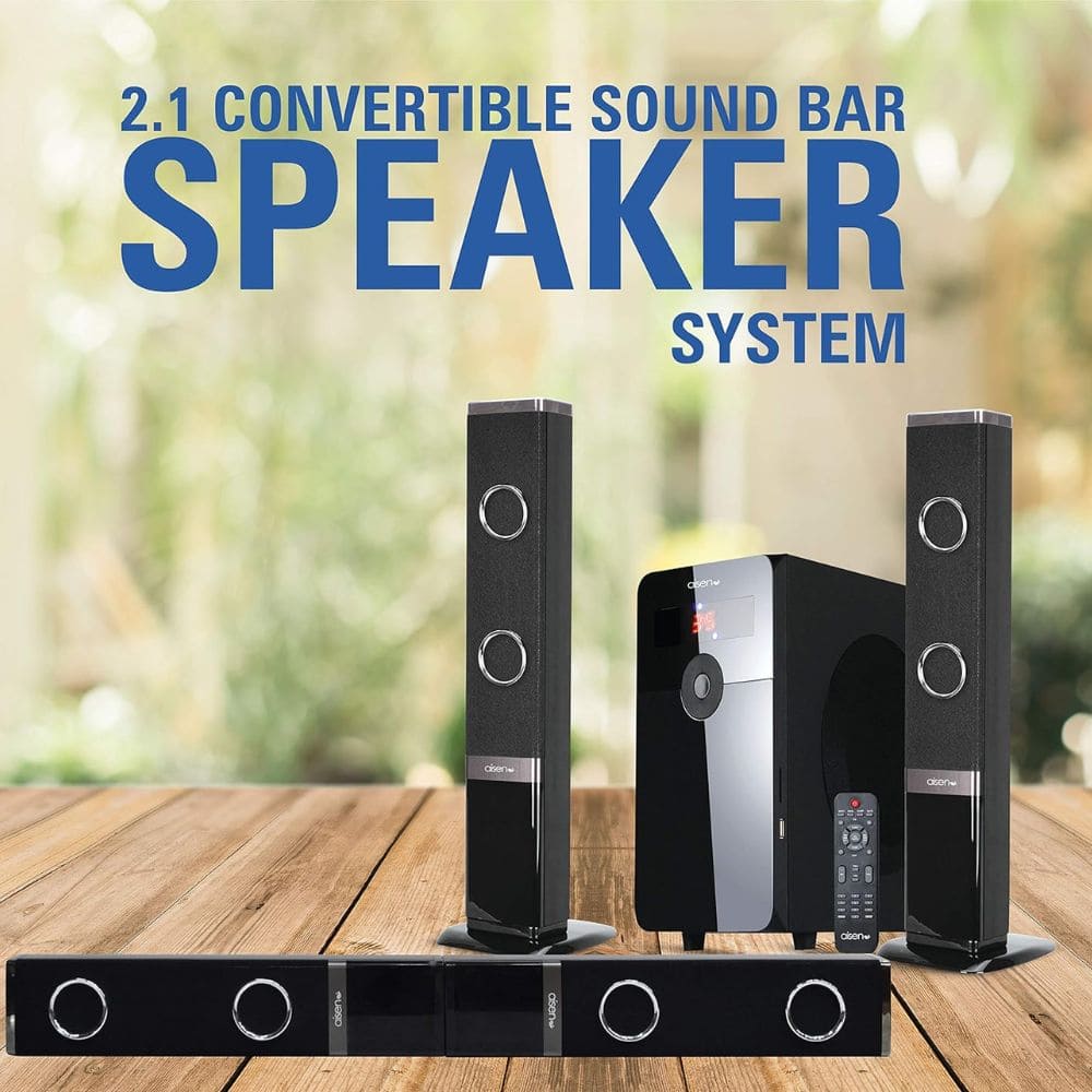 Aisen 65 Watts Home Theatre Bluetooth RMS Tower Speaker (A65UFB203, Black)