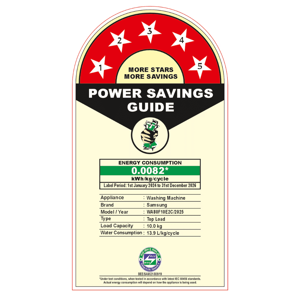 Samsung 10 Kg 5 Star Fully-Automatic Top Load Washing machine (WA80F10E2C,Black)