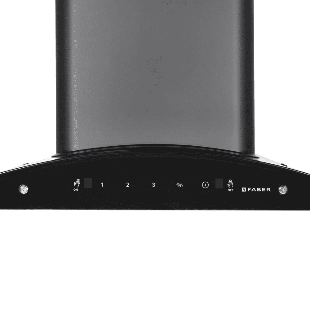 Faber HOOD SUNNY HC SC BK, 75 cm 1200 m3/hr Auto-Clean curved glass Kitchen Chimney (Black)