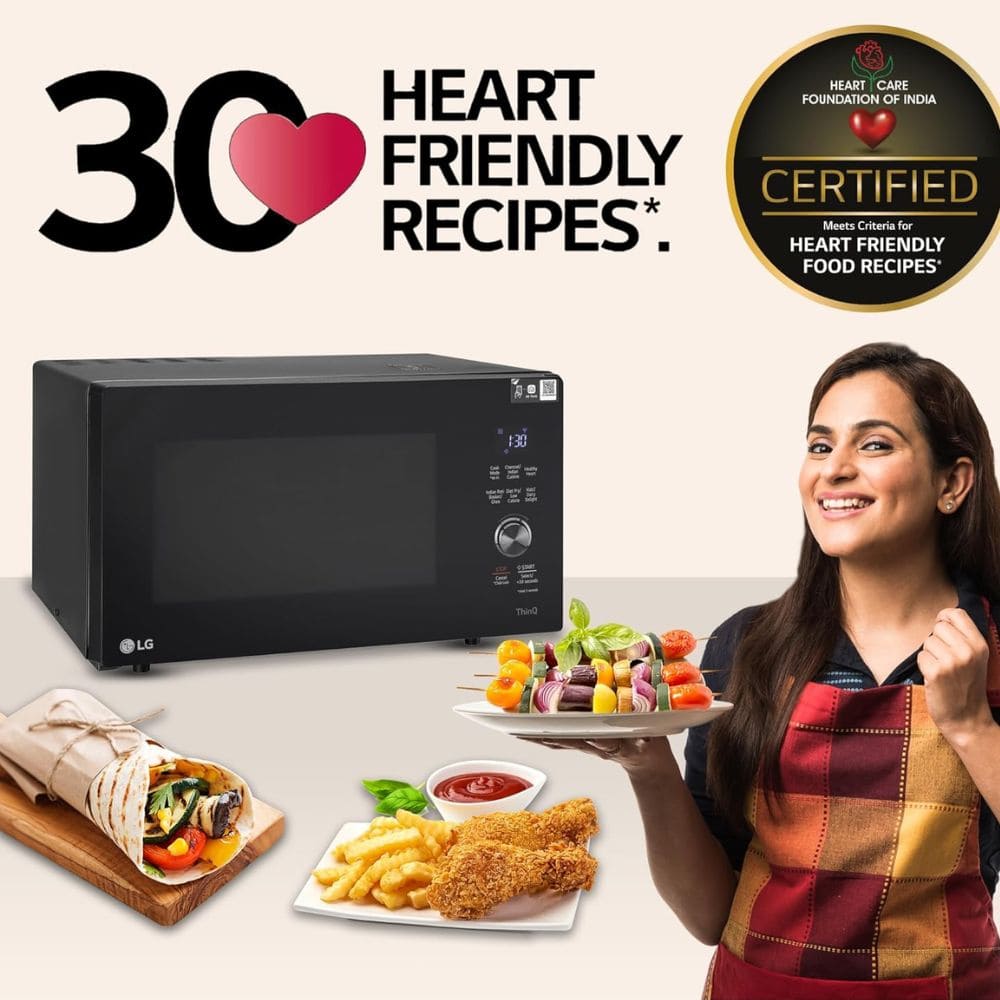 LG 28 Ltrs Stainless Steel Wi-Fi Enabled Charcoal Convection Microwave Oven (MJEN286UFW,Black)
