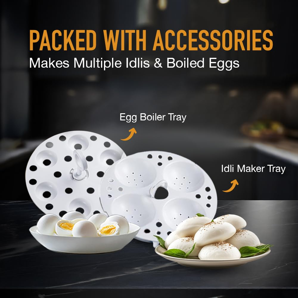 Kent 16114, 800 Watts 1.2 Litres Stainless Steel Kettle Multicooker