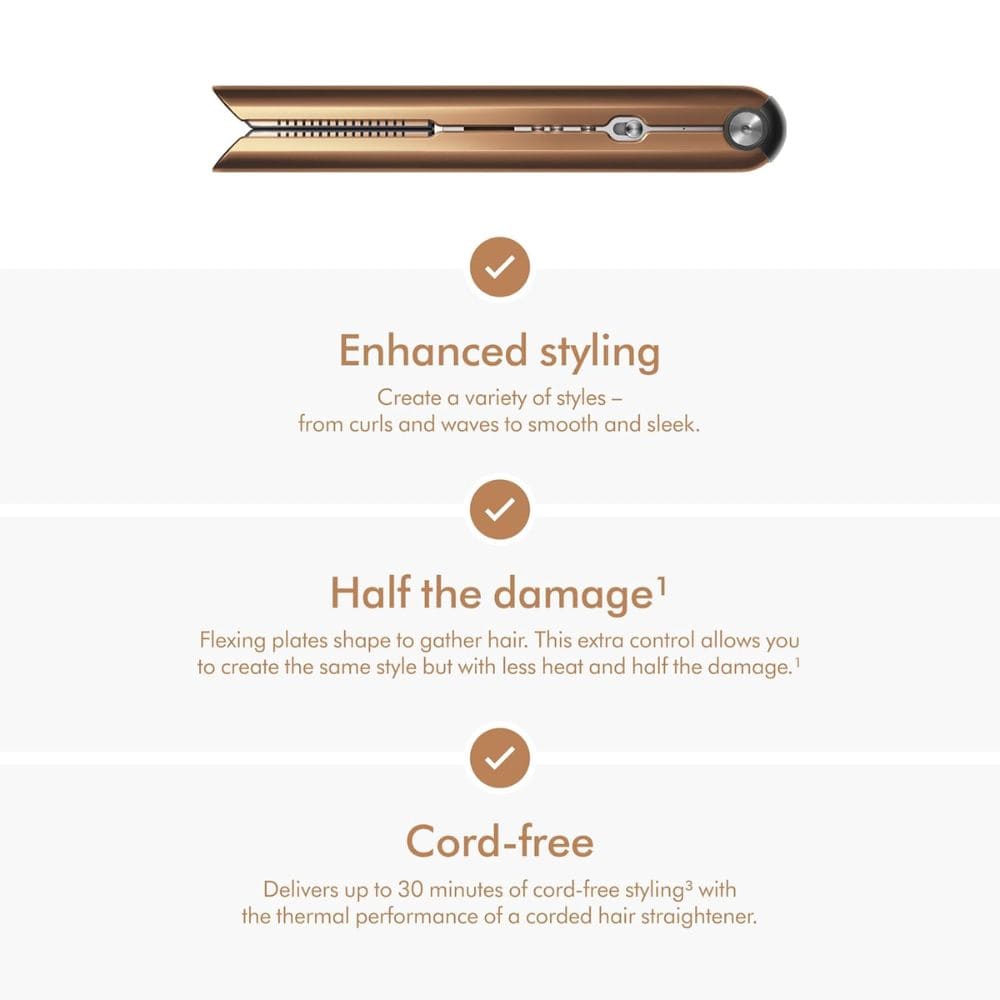 Dyson 413114-01 Airstrait Corrale Cord-Free Hair Straightener (Bright Copper & Nickel)