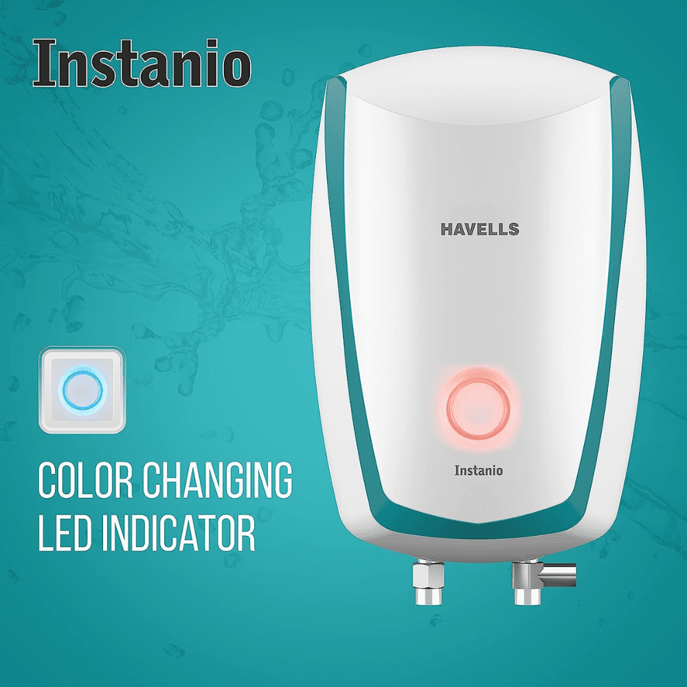 Havells 3 Ltrs Instant Water Heater Geyser (Instanio 3KW FP WHT/BLUE)