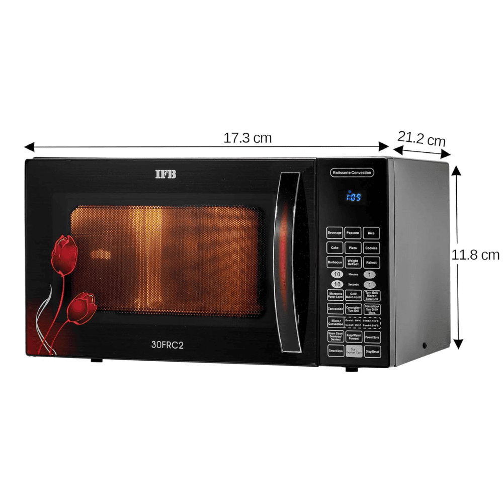IFB 30 Ltrs Convection Microwave Oven Standard Floral Pattern (30FRC2,Black)