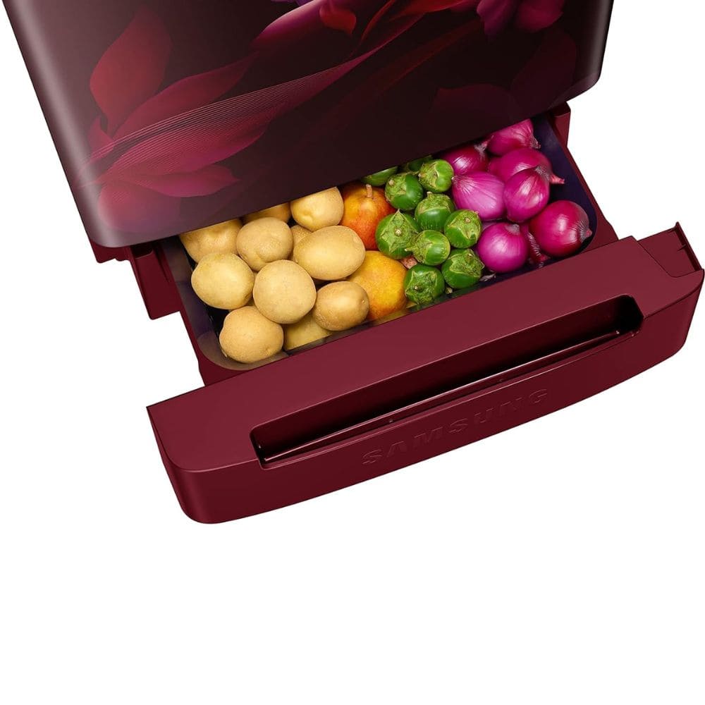 Samsung RR21C2H25RZ, 189 Ltrs Direct Cool Single Door Refrigerator, Midnight Blossom Red