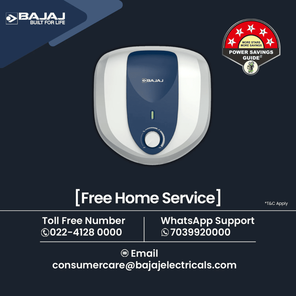 Bajaj 25 Ltrs Storage 5 Star Wall Mounting Water Heater Geyser (Armor Series Pentacle 25L, White)